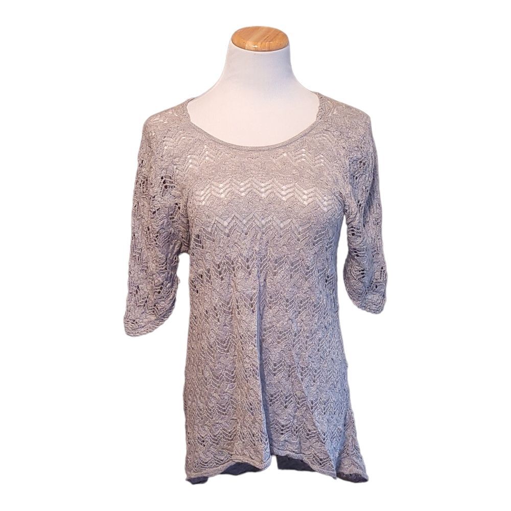 Anthropologie Knitted & Knotted Obscured Window Pullover Sweater boho size large